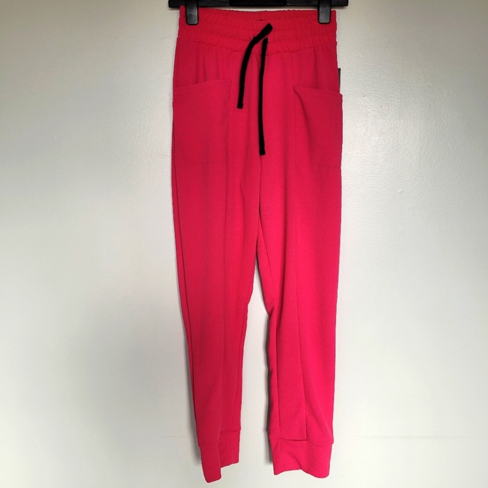 Beechers Brook Bright Pink Formal Jogger Pants With Elastic Waist Size Small